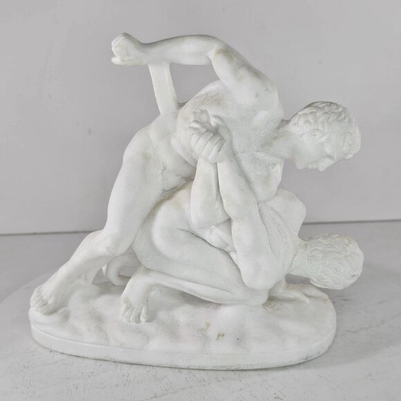 G Ruggeri The Wrestlers Alabaster Sculpture Classic Greek Roman - Picture 8 of 12